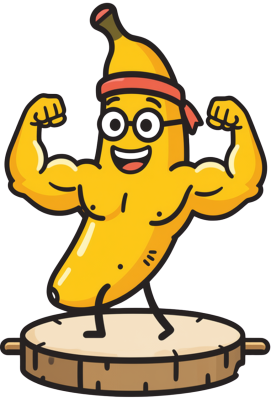 Mascota fitiki — plátano con cinta