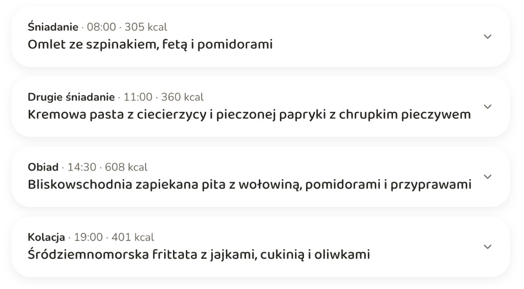 Jadłospis fitiki: omlet ze szpinakiem, fetą i pomidorami, kremowa pasta z ciecierzycy, zapiekana pita z wołowiną i śródziemnomorska frittata